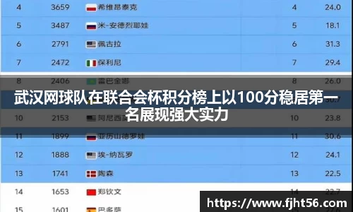 武汉网球队在联合会杯积分榜上以100分稳居第一名展现强大实力